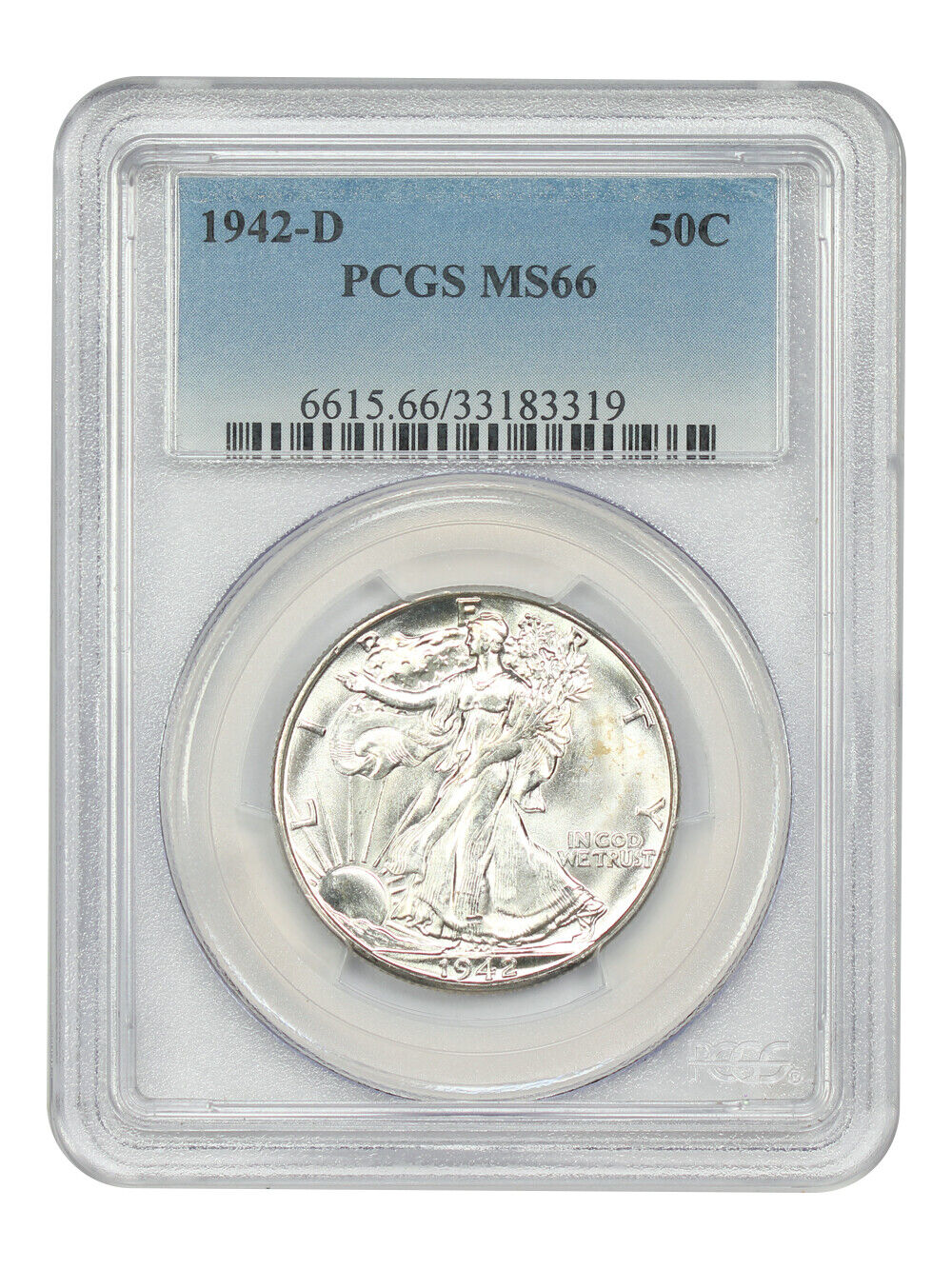 1942-D 50C PCGS MS66 - Walking Liberty Half Dollar