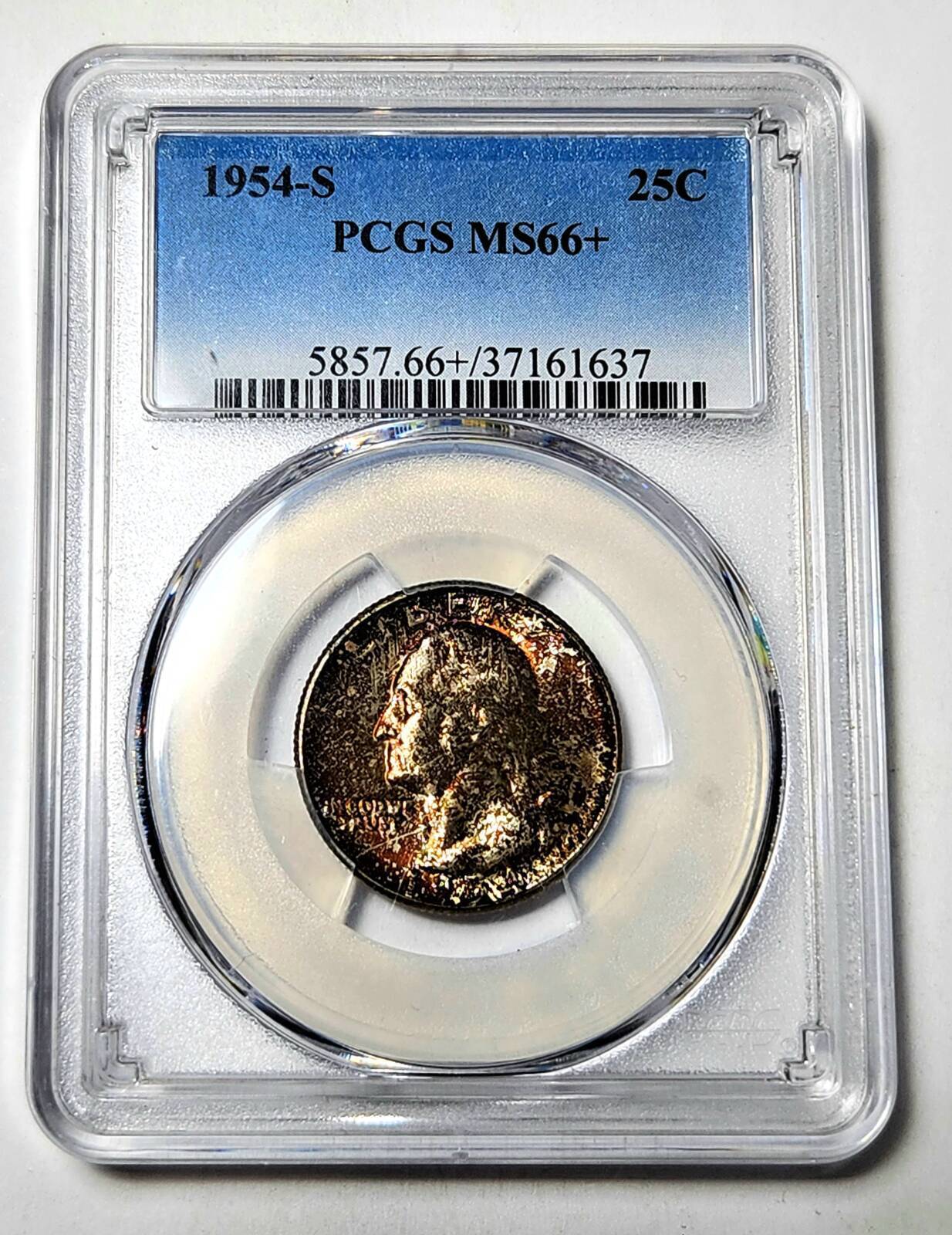 1954 S Washington Quarter PCGS MS-66+ - ORIGINAL COLOR!