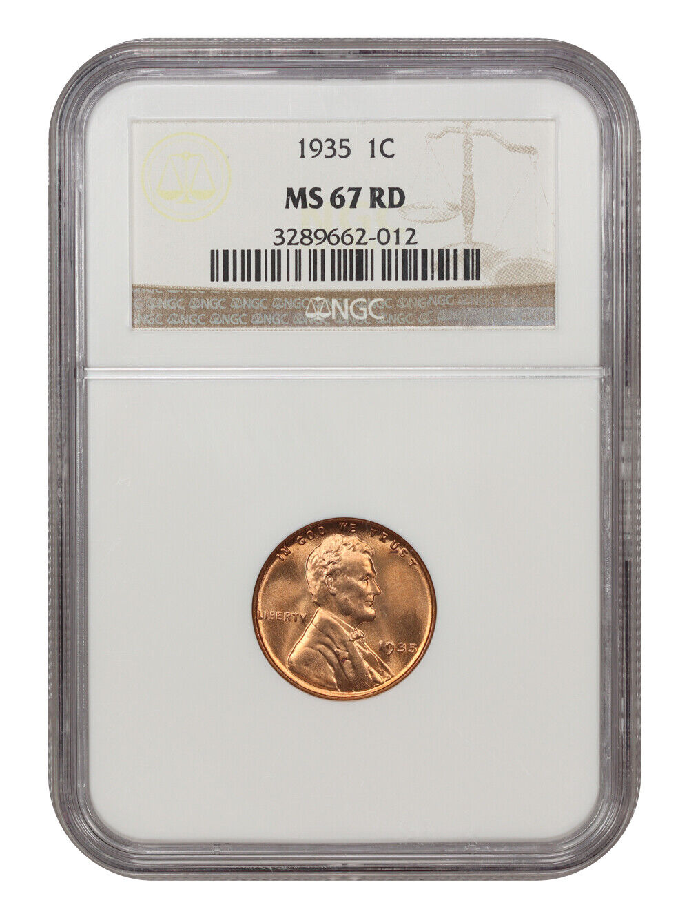 1935 1C NGC MS67RD - Lincoln Cent (Wheat Reverse)