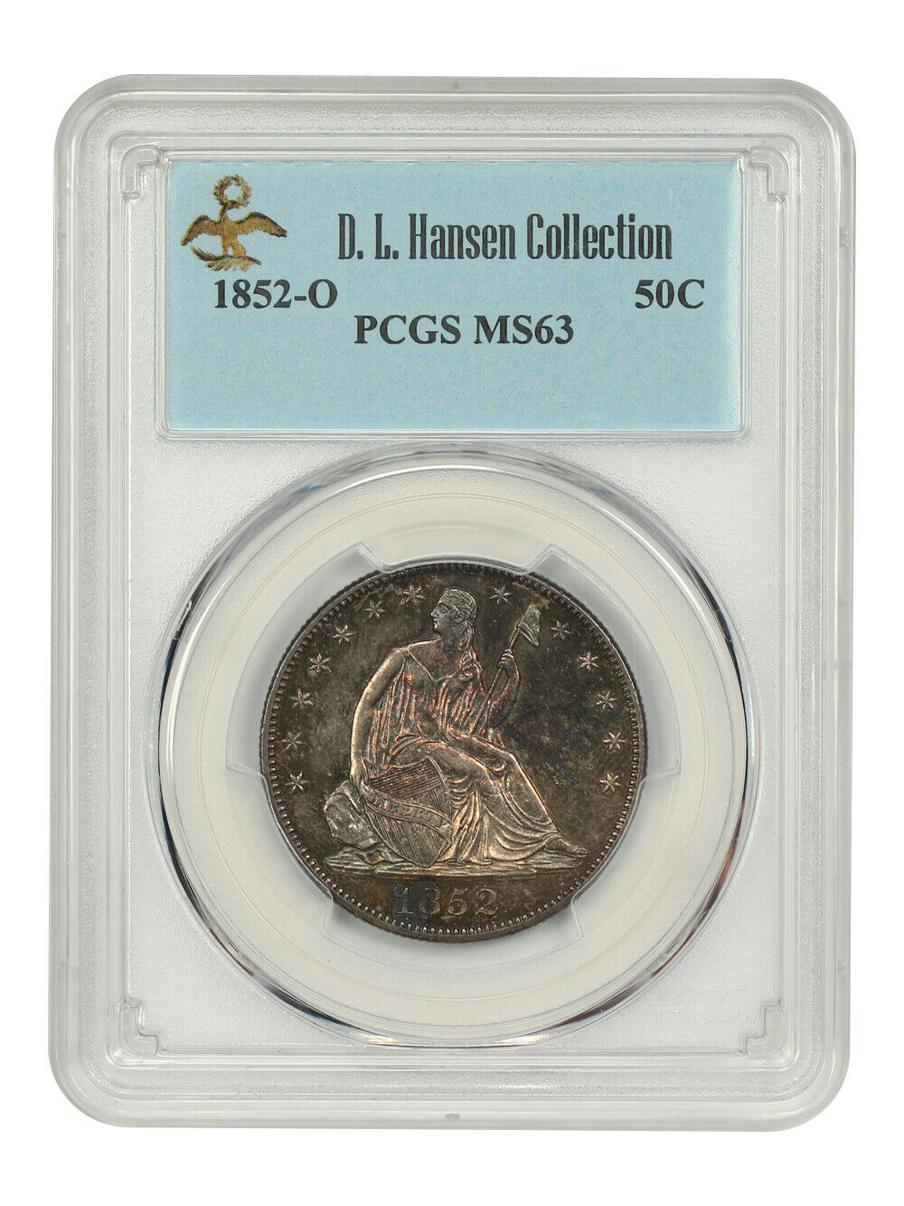 1852-O 50C PCGS MS63 ex: D.L. Hansen