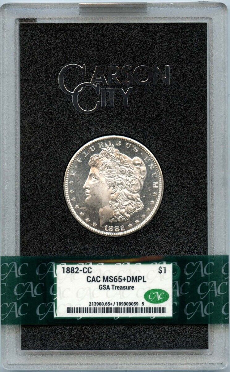 1882-CC $1 Morgan Dollar GSA Hoard CACG MS65+DMPL CAC