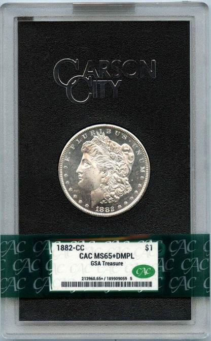 1882-CC $1 Morgan Dollar GSA Hoard CACG MS65+DMPL CAC