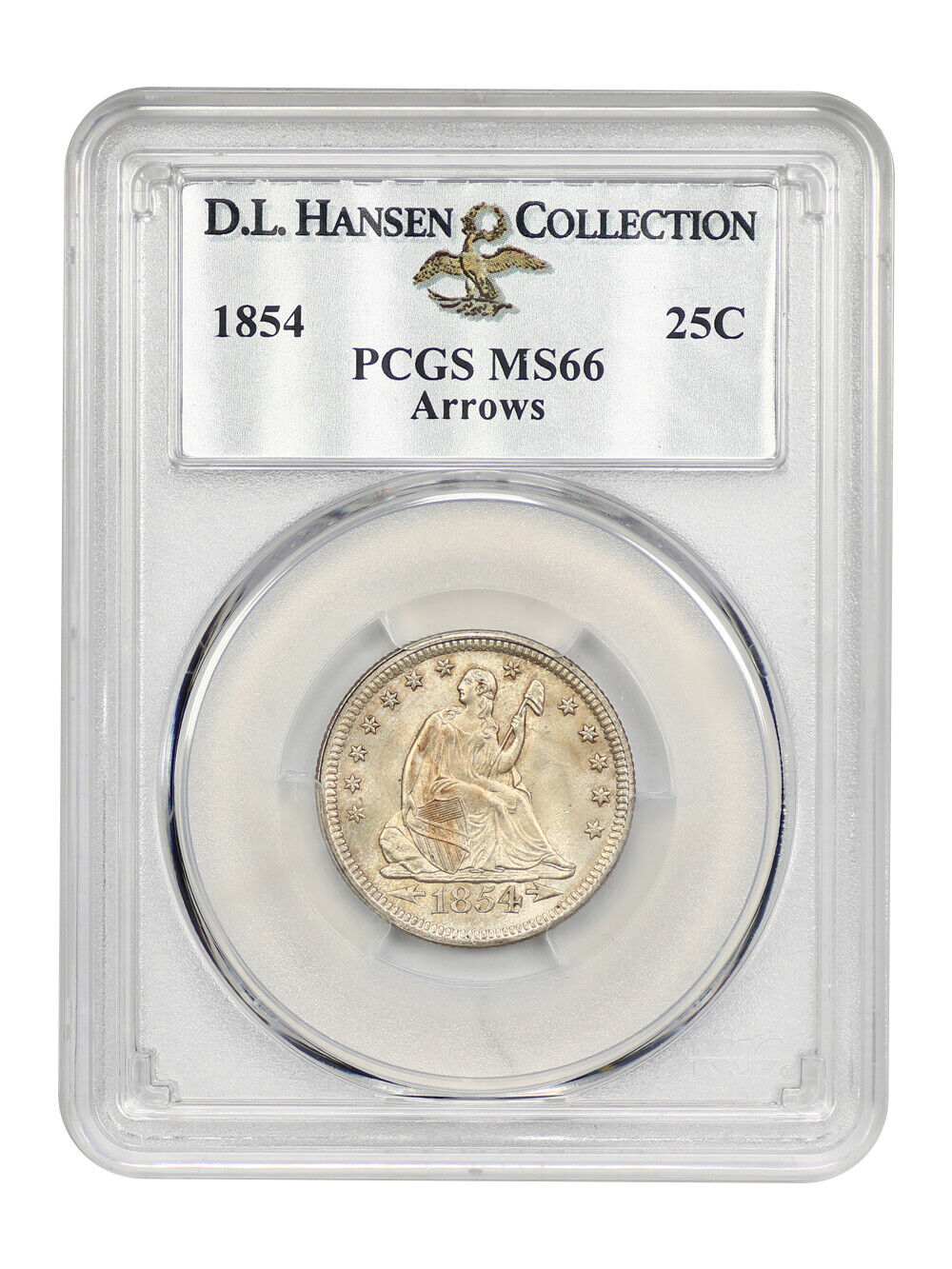 1854 25C PCGS MS66 (Arrows) ex: D.L. Hansen