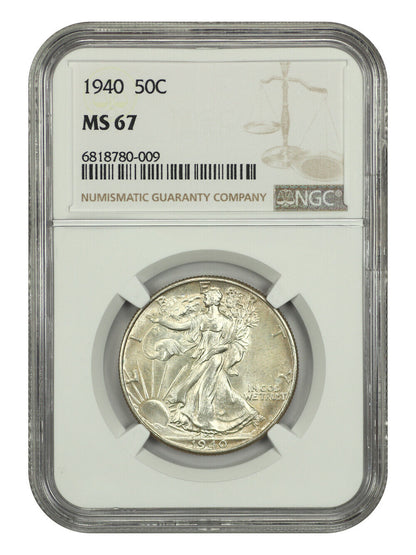 1940 50C NGC MS67 - Walking Liberty Half Dollar