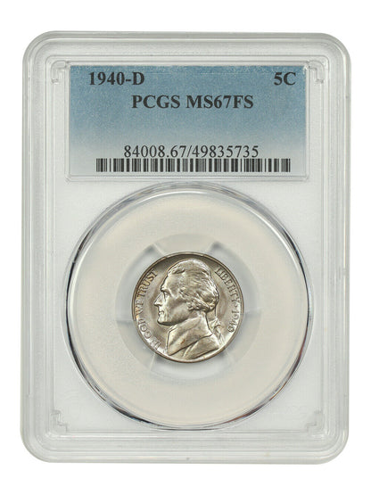 1940-D 5C PCGS MS67FS - Jefferson Nickel