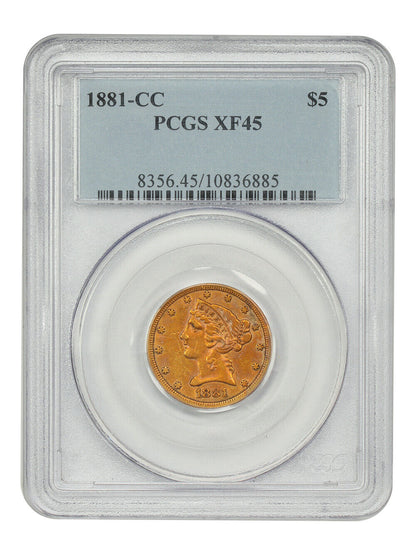 1881-CC $5 PCGS XF45 - Liberty Head $5