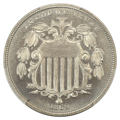 1869 5C PCGS/CAC PR65+ - Shield Nickel