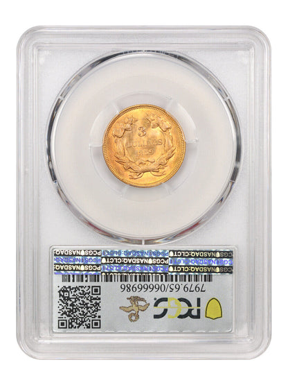 1859 $3 PCGS MS65 ex: D.L. Hansen/Simpson