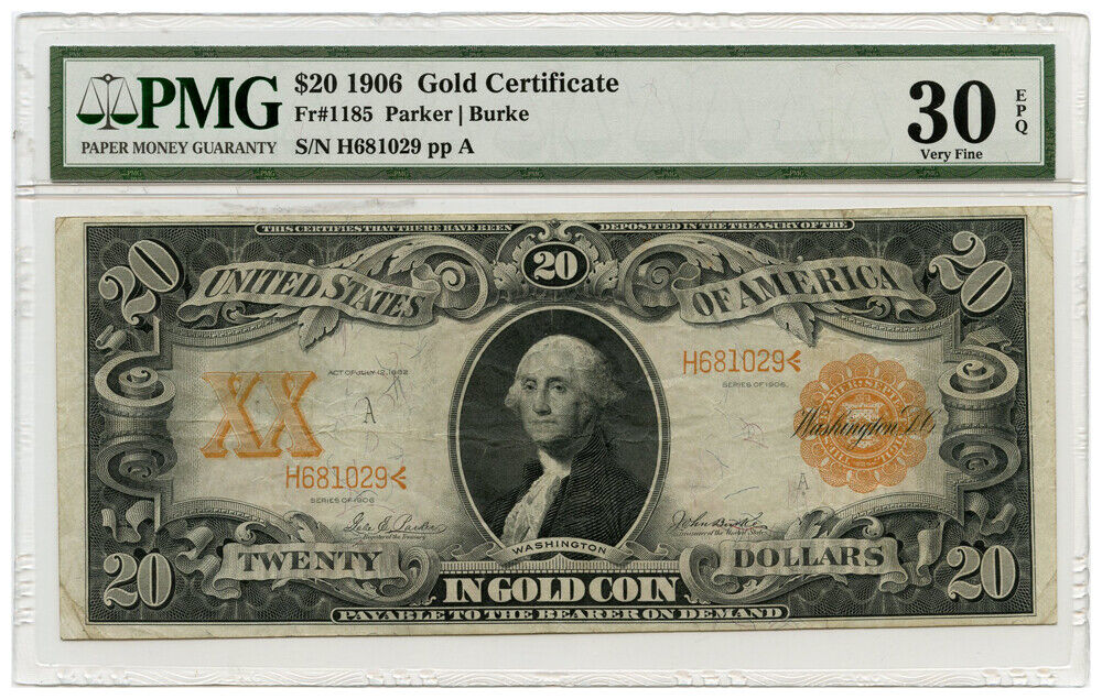 FR. 1185 1906 Gold Certificate $20 PMG Choice VF 30 EPQ - Other