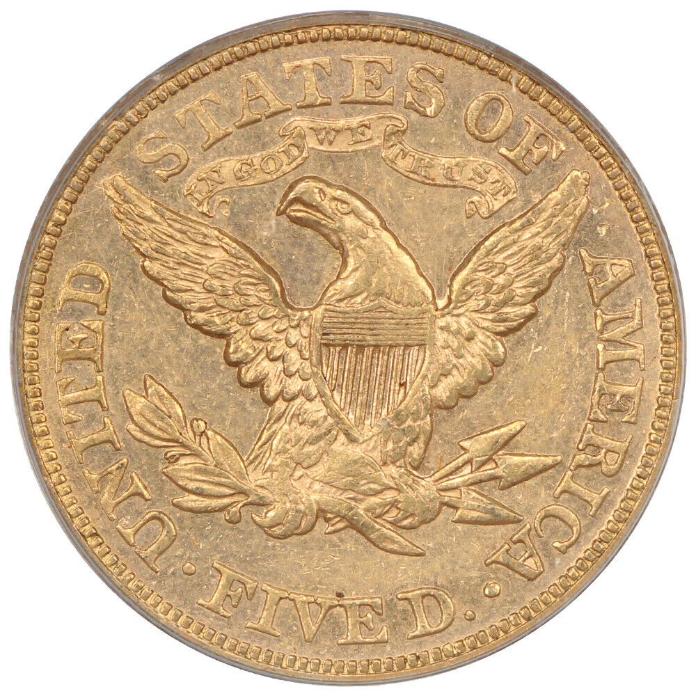 1873 $5 PCGS MS61 (Closed 3, OGH) - Liberty Head $5 - Old Green Label Holder