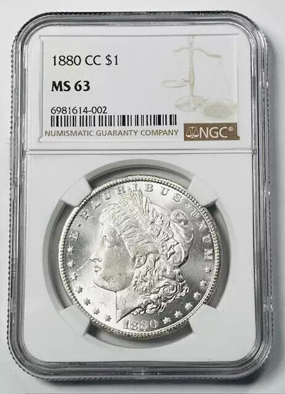 1880 CC Morgan Silver Dollar NGC MS-63 White Morgan! Carson City!