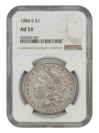 1884-S $1 NGC AU53 - Morgan Dollar - Key Date from San Francisco