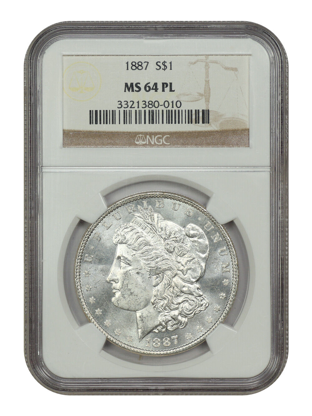 1887 $1 NGC MS64PL - Morgan Dollar