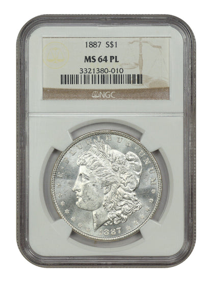 1887 $1 NGC MS64PL - Morgan Dollar