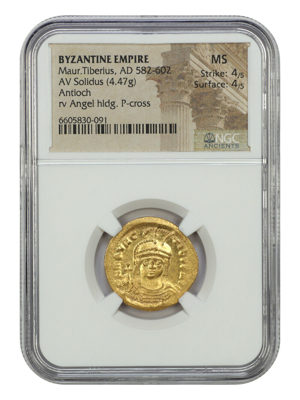 Byzantine Empire: AD 582-602 Maur. Tiberius NGC MS (4/3, 4/5) AV Solidus - Other