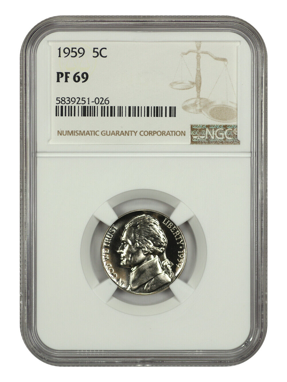 1959 5C NGC PR69 - Jefferson Nickel