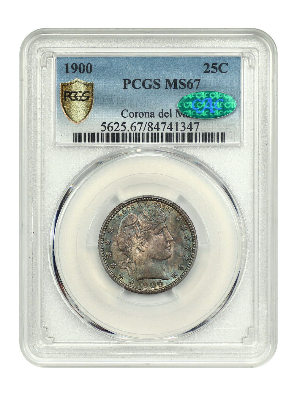 1900 25C PCGS/CAC MS67