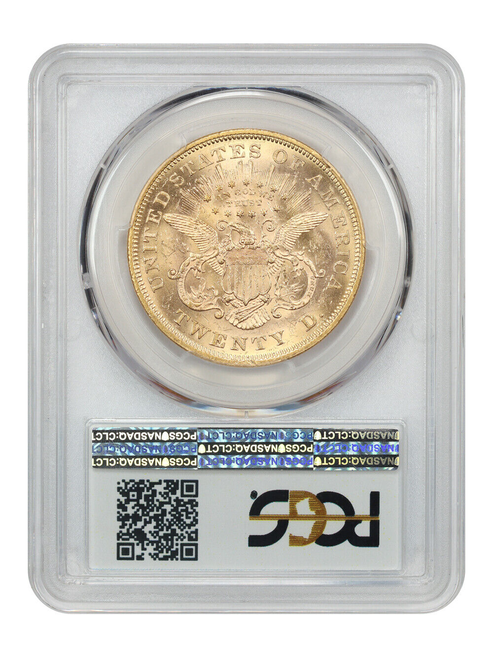 1867 $20 PCGS MS63 ex: D.L. Hansen