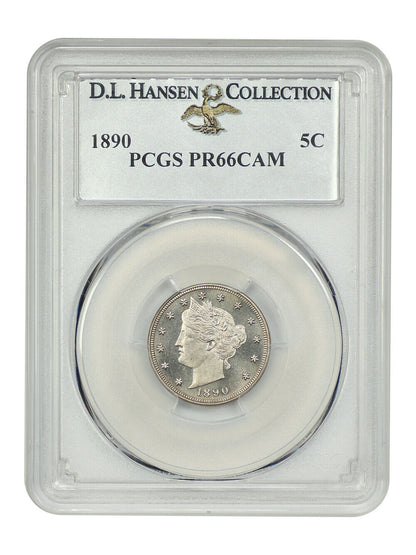 1890 5C PCGS PR66CAM ex: D.L. Hansen