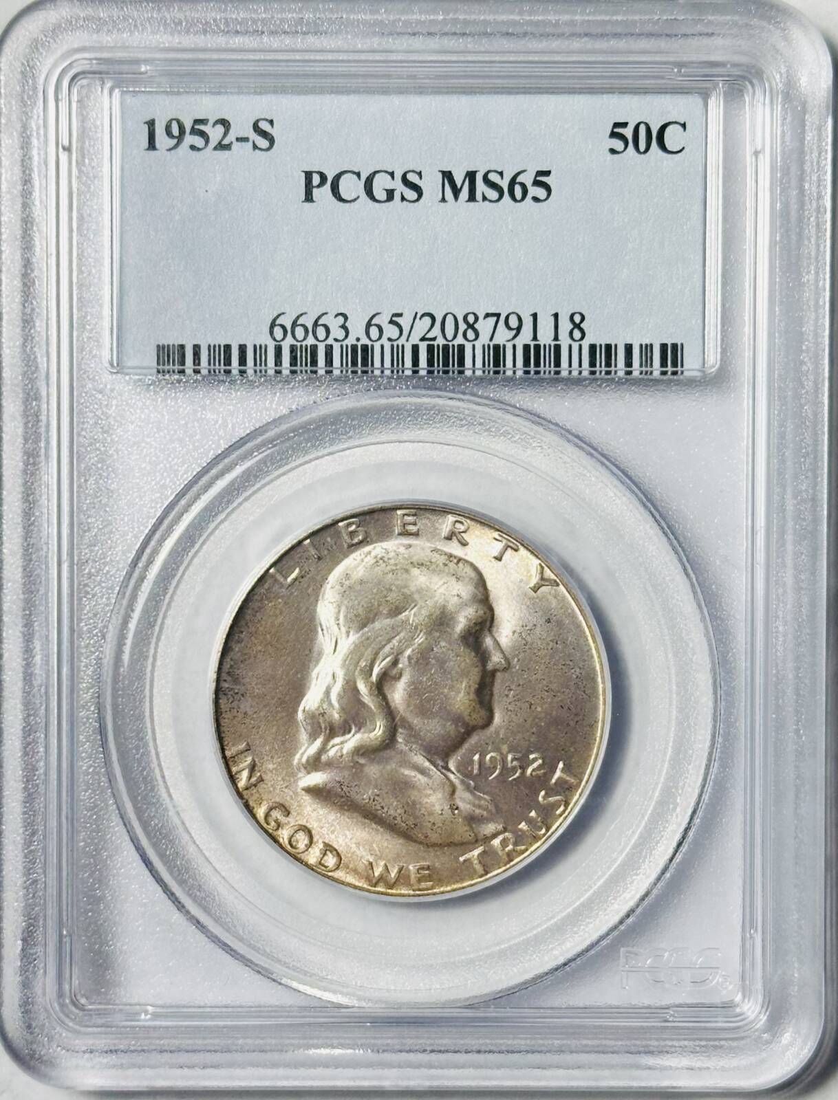 1952 S Franklin Half Dollar PCGS MS-65- Original!