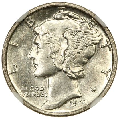 1943-S 10c NGC MS65 FB