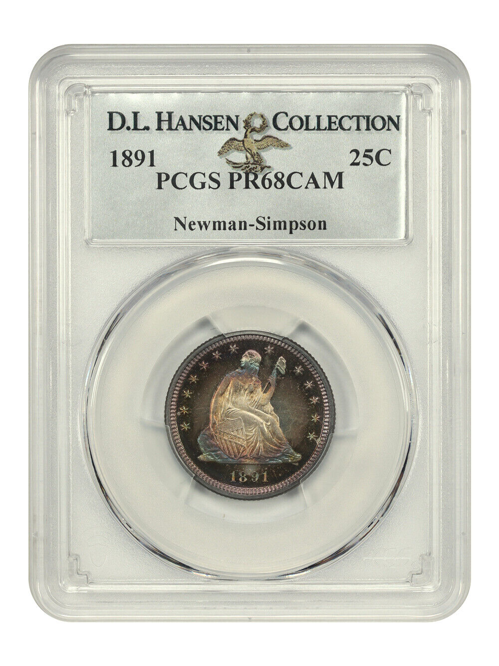 1891 25C PCGS PR68CAM ex: Newman-Simpson