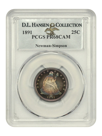 1891 25C PCGS PR68CAM ex: Newman-Simpson