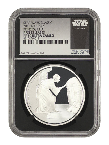 Niue: 2016 Star Wars Princess Leia $2 NGC Proof 70 UCAM (First Releases, w/ Box)