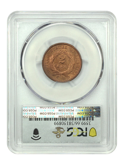 1868 2C PCGS MS66RD ex: D.L. Hansen