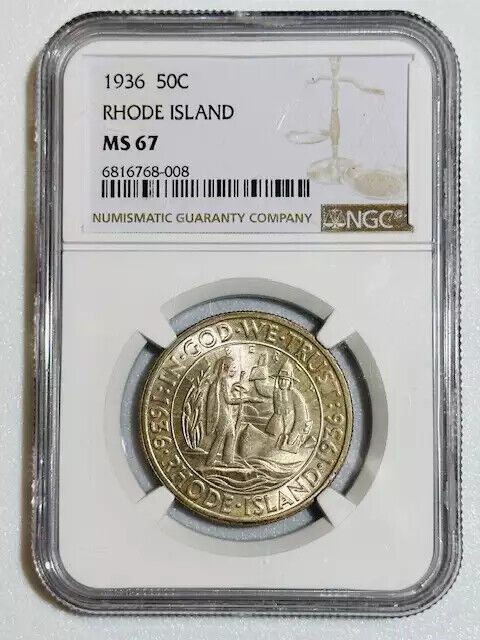 1936 P Rhode Island Commemorative NGC MS-67 RHODE ISLAND