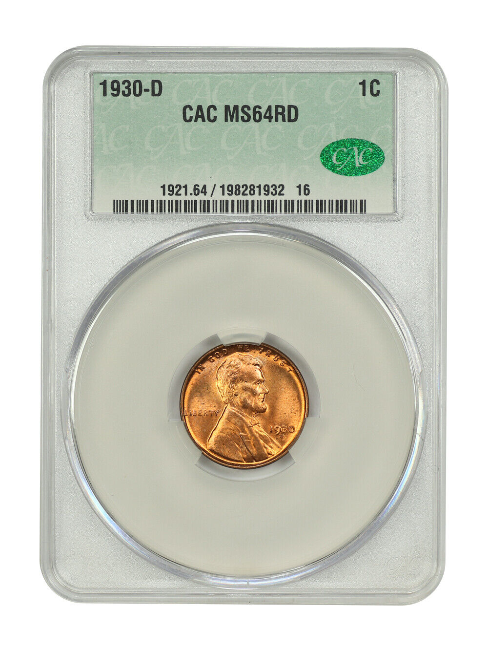 1930-D 1C CACG MS64RD - Lincoln Cent (Wheat Reverse)