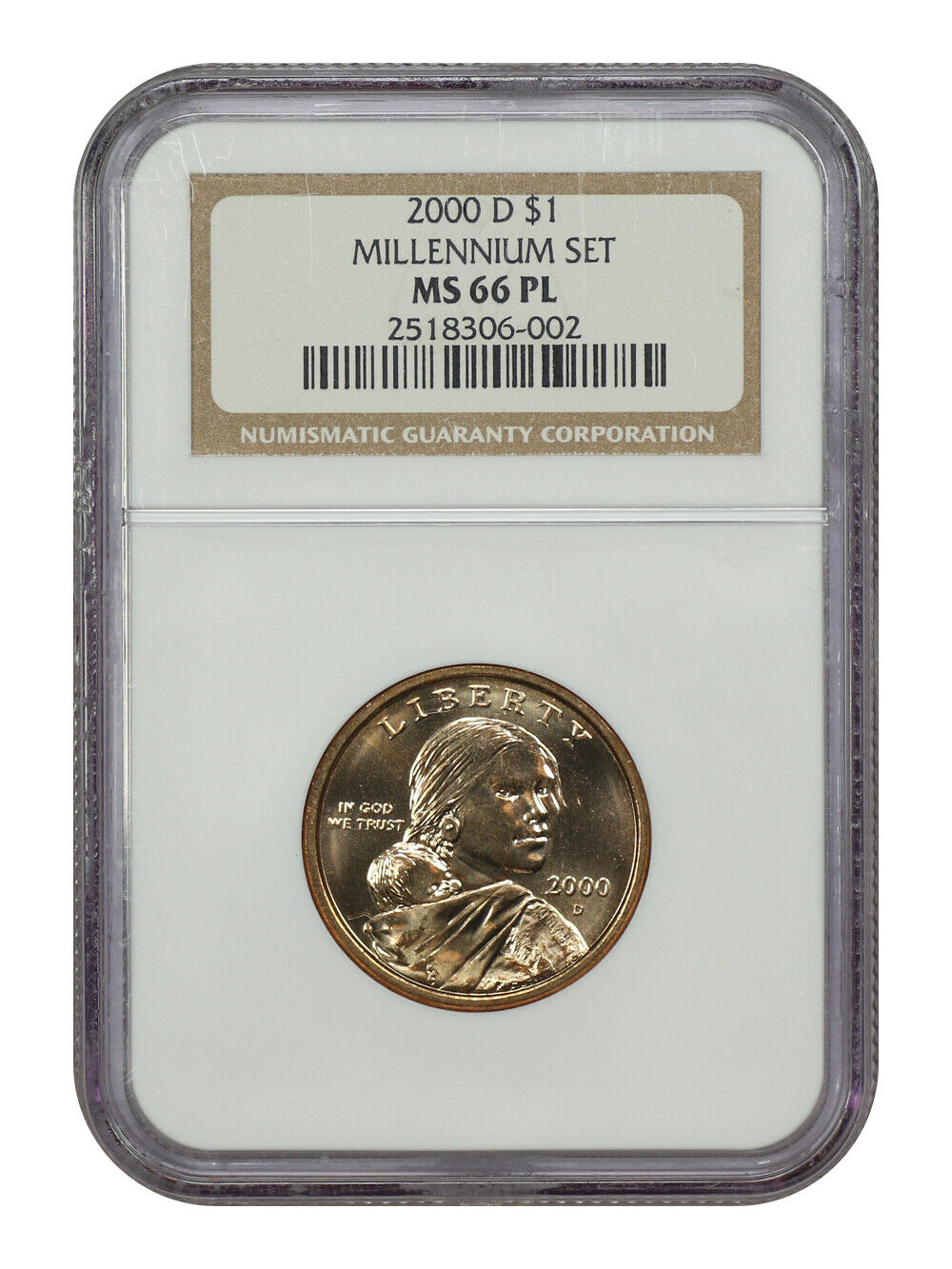 2000-D SAC$1 Millennium Set NGC MS66PL - Sacagawea Dollar