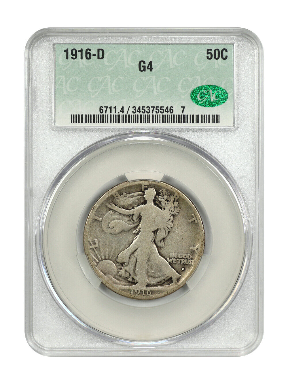 1916-D 50C CACG G04