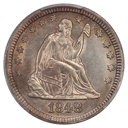 1848 25C PCGS MS63+