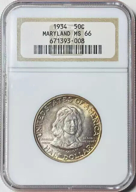 1934 P Classic Commemorative Maryland NGC MS-66 MARYLAND- Pretty and Original!