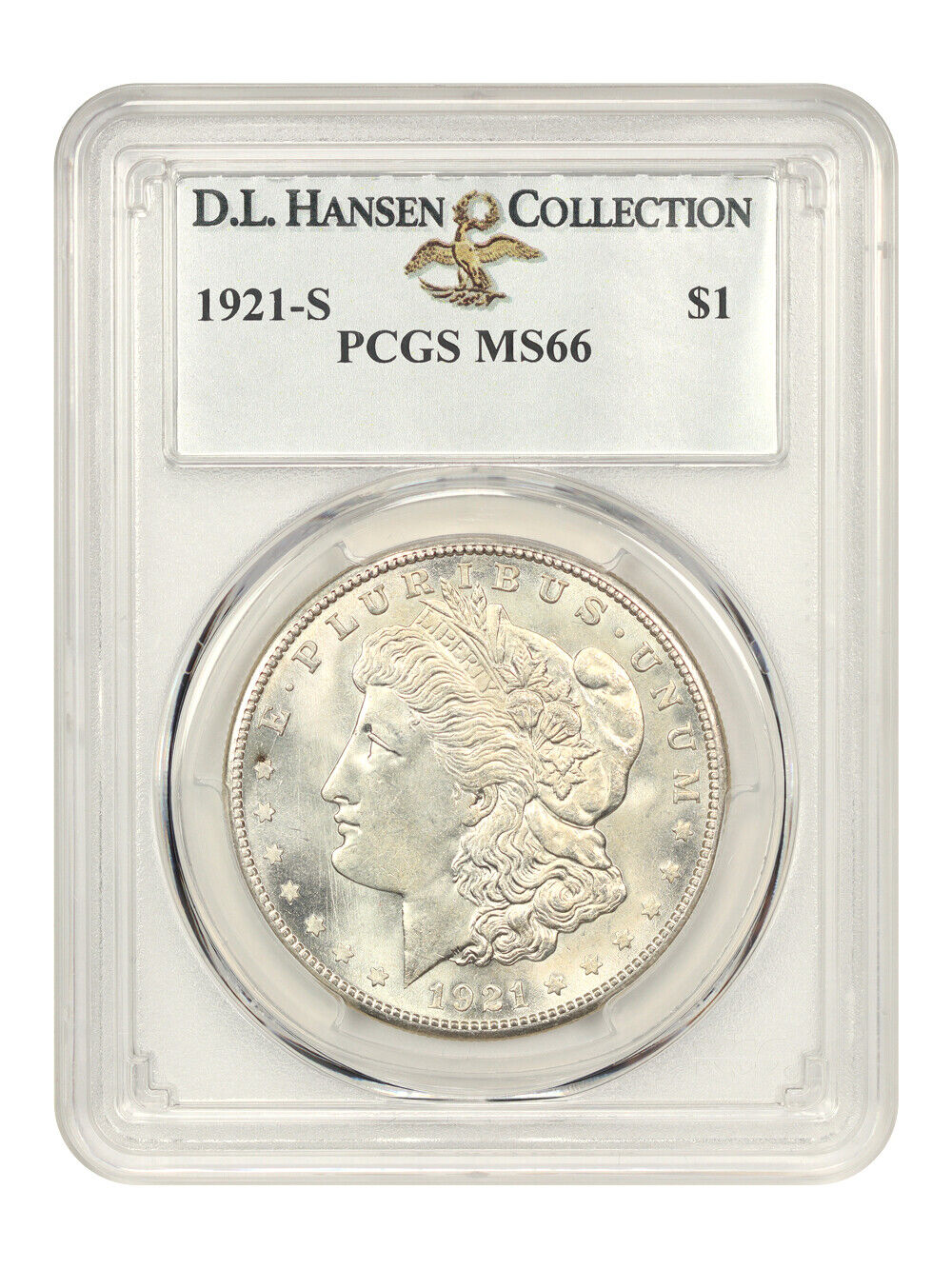 1921-S $1 PCGS MS66 ex: D.L. Hansen