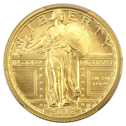 2016-W 25C Gold CACG SP69 (Centennial Series, 100th Anniversary)