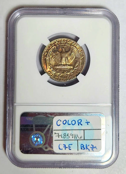 1949 P Washington Quarter NGC MS-66 - COLOR+