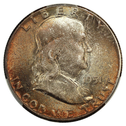 1951 50C CACG MS67+ ex: D.L. Hansen - Franklin Half Dollar