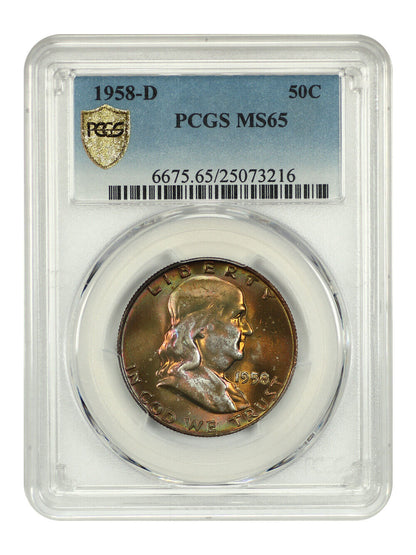 1958-D 50C PCGS MS65 - Franklin Half Dollar