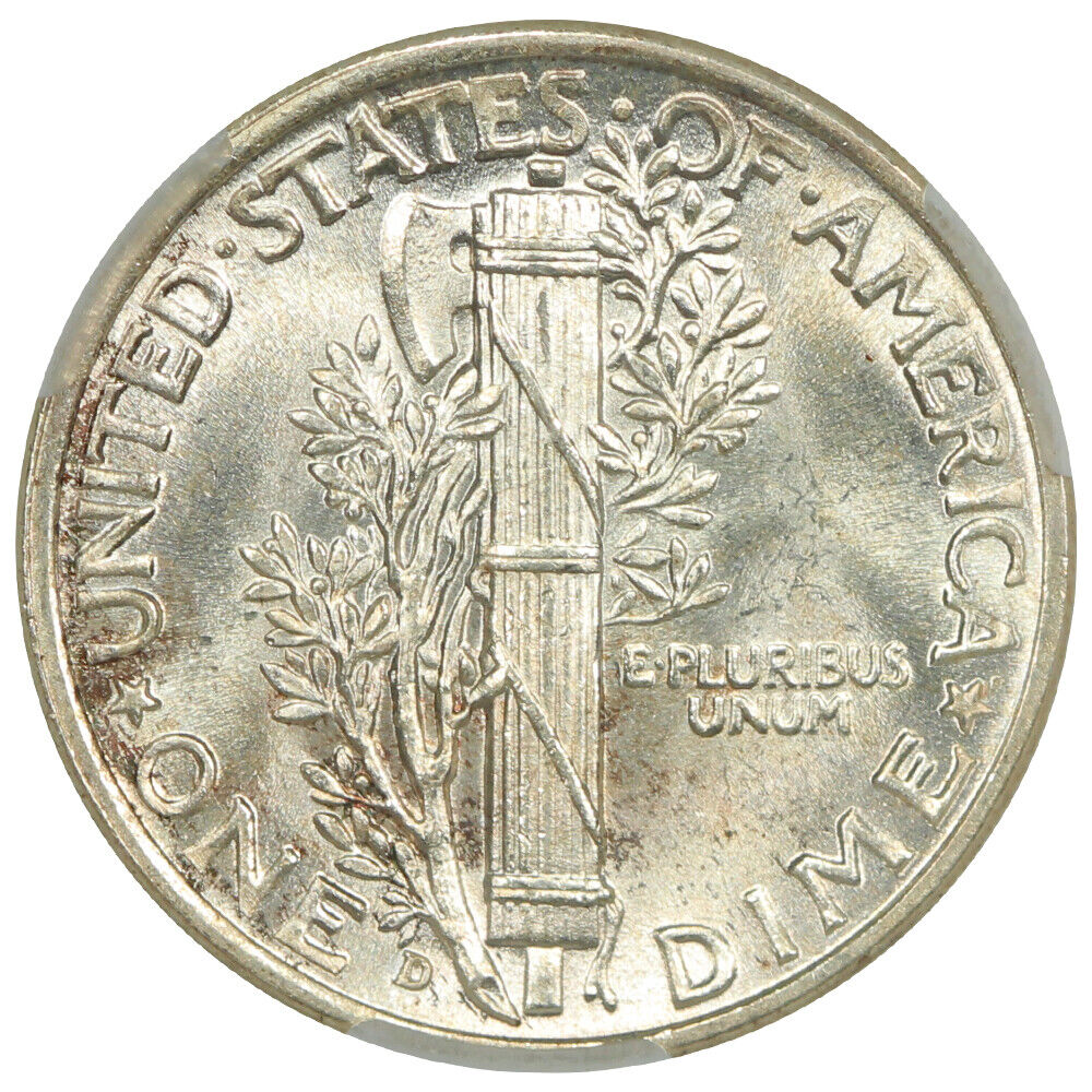 1943-D 10C CACG MS67FB - Mercury Dime - Fully Struck