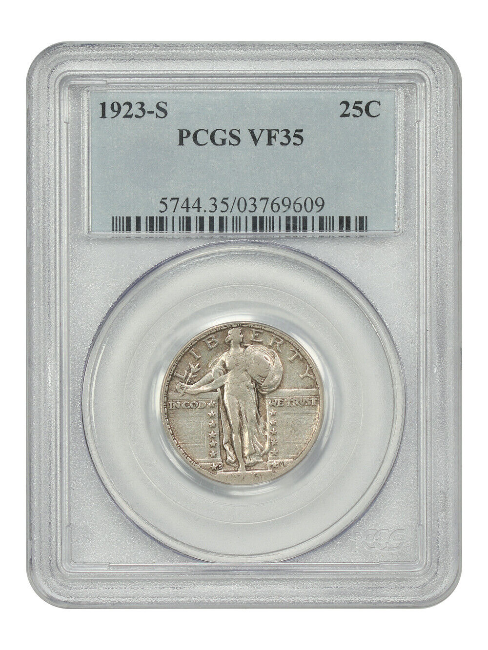 1923-S 25C PCGS VF35 - Standing Liberty Quarter - Scarce Date