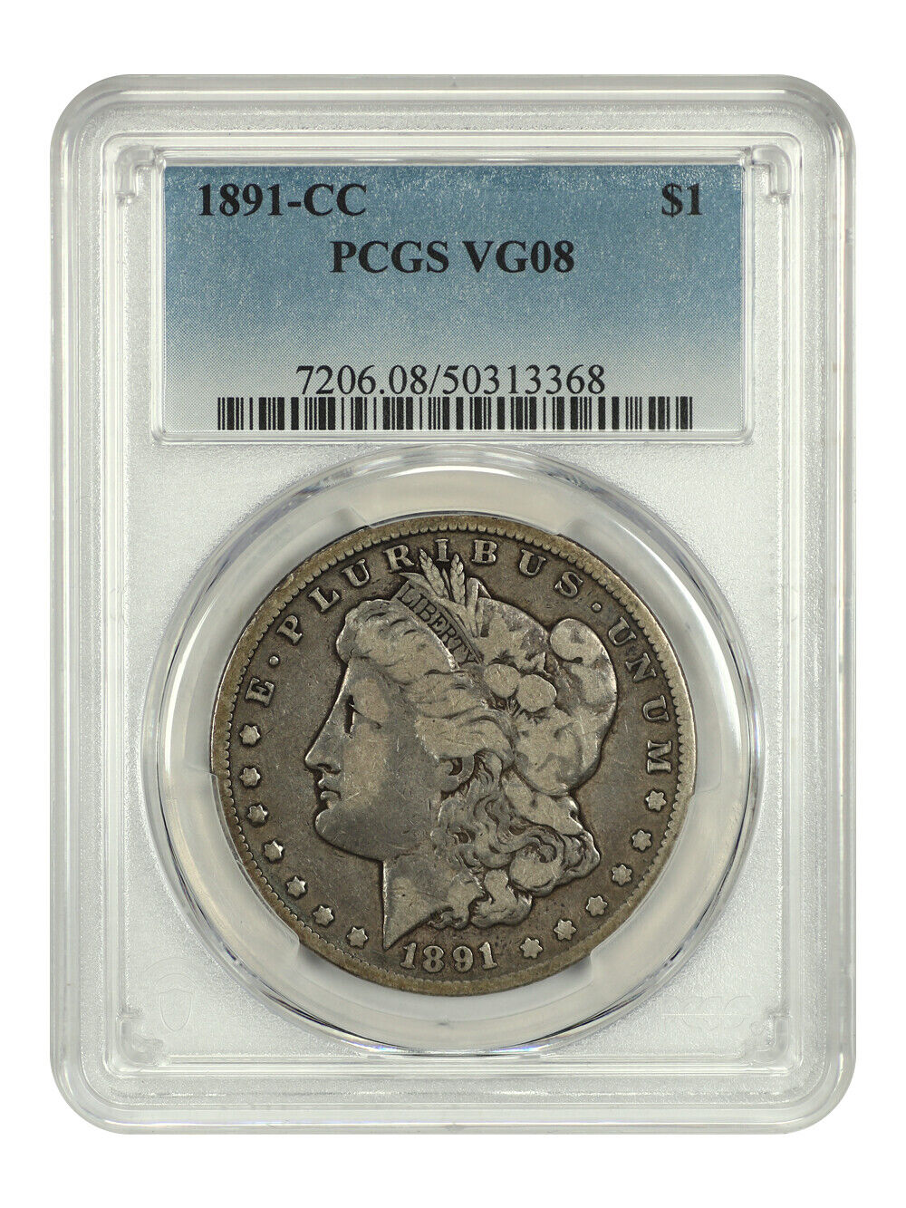 1891-CC $1 PCGS VG08 - Morgan Dollar - Scarce Date