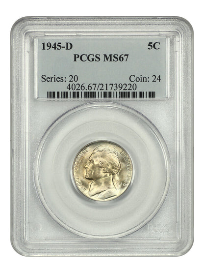 1945-D 5C PCGS MS67 - Jefferson Nickel