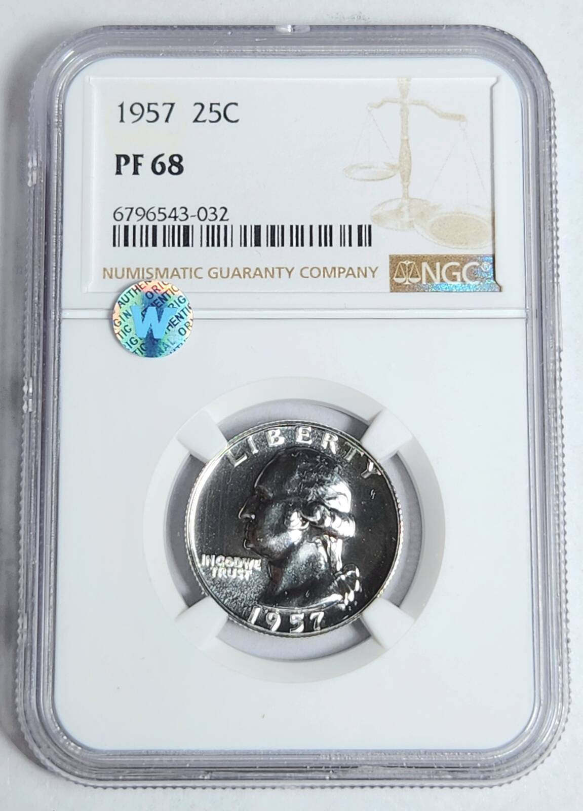 1957 P Washington Quarter NGC PF-68 Sight White