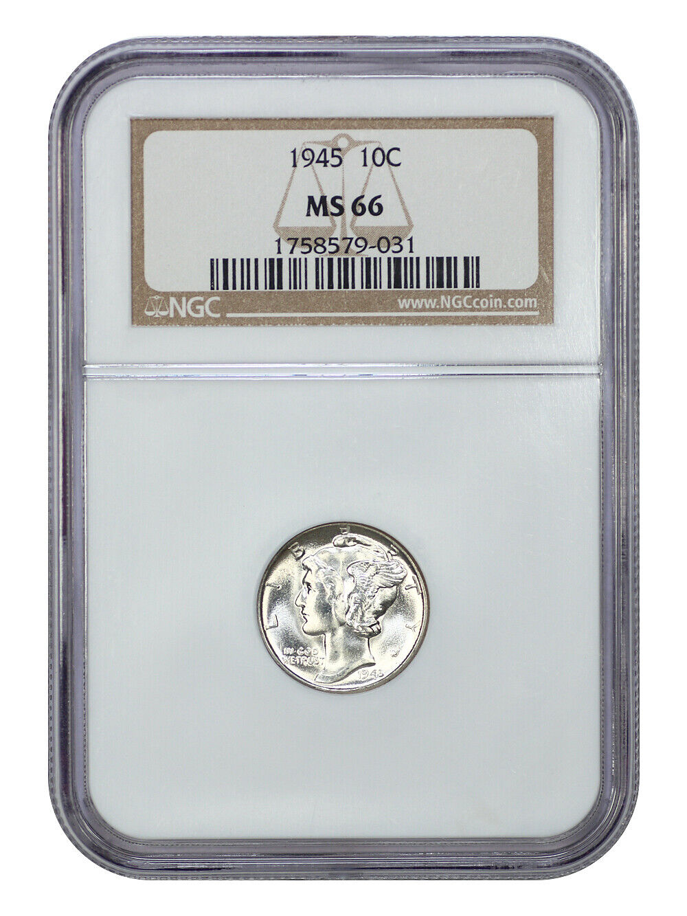 1945 10C NGC MS66 - Mercury Dime