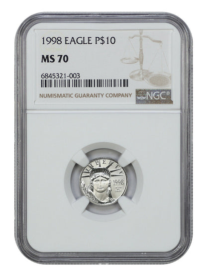 1998 $10 Statue of Liberty NGC MS70 - $10 Platinum Eagles