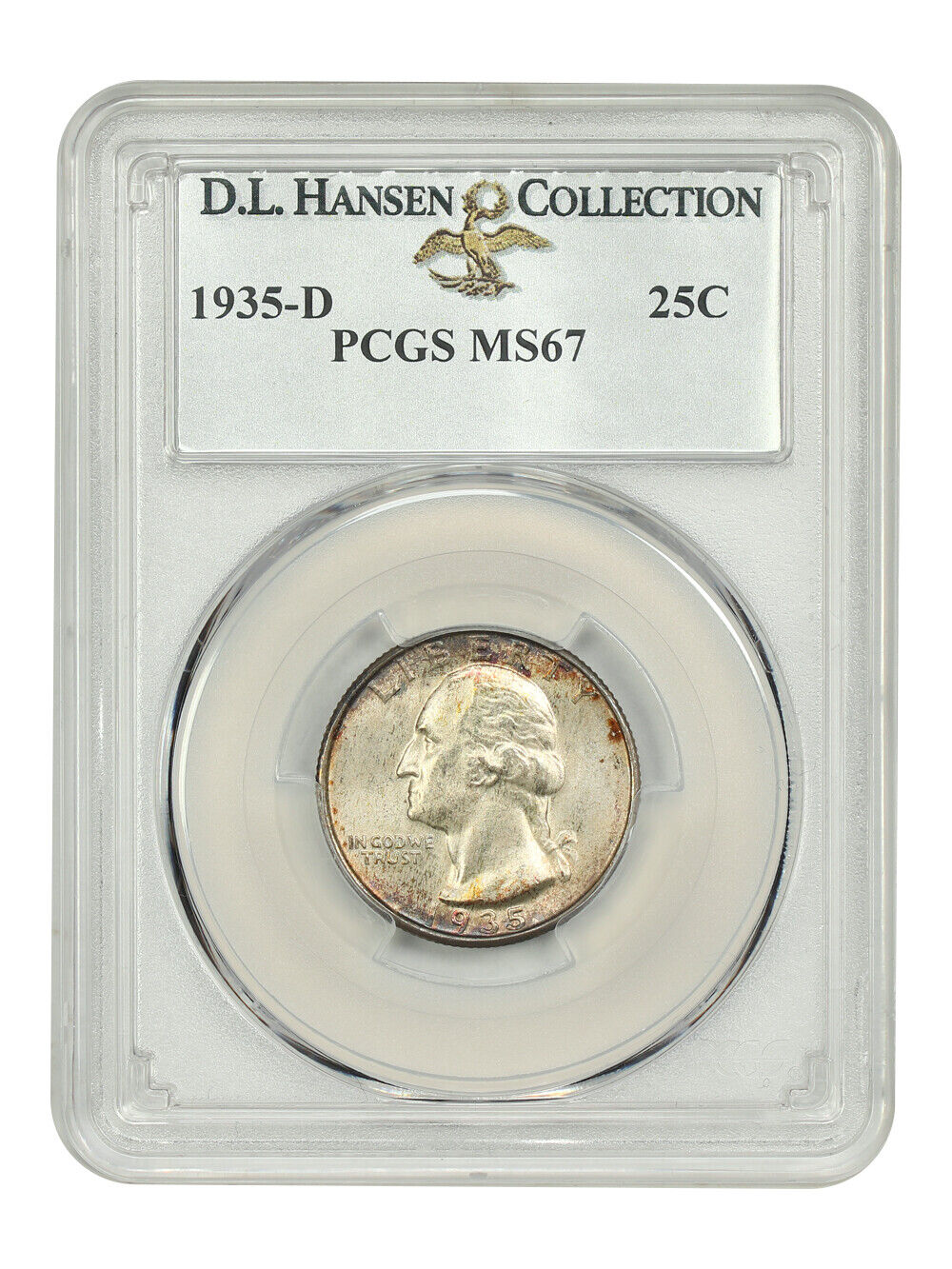 1935-D 25C PCGS MS67 ex: D.L. Hansen - Washington Quarter - Smei-Key Date