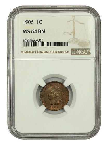 1906 1C NGC MS64BN - Indian Cent