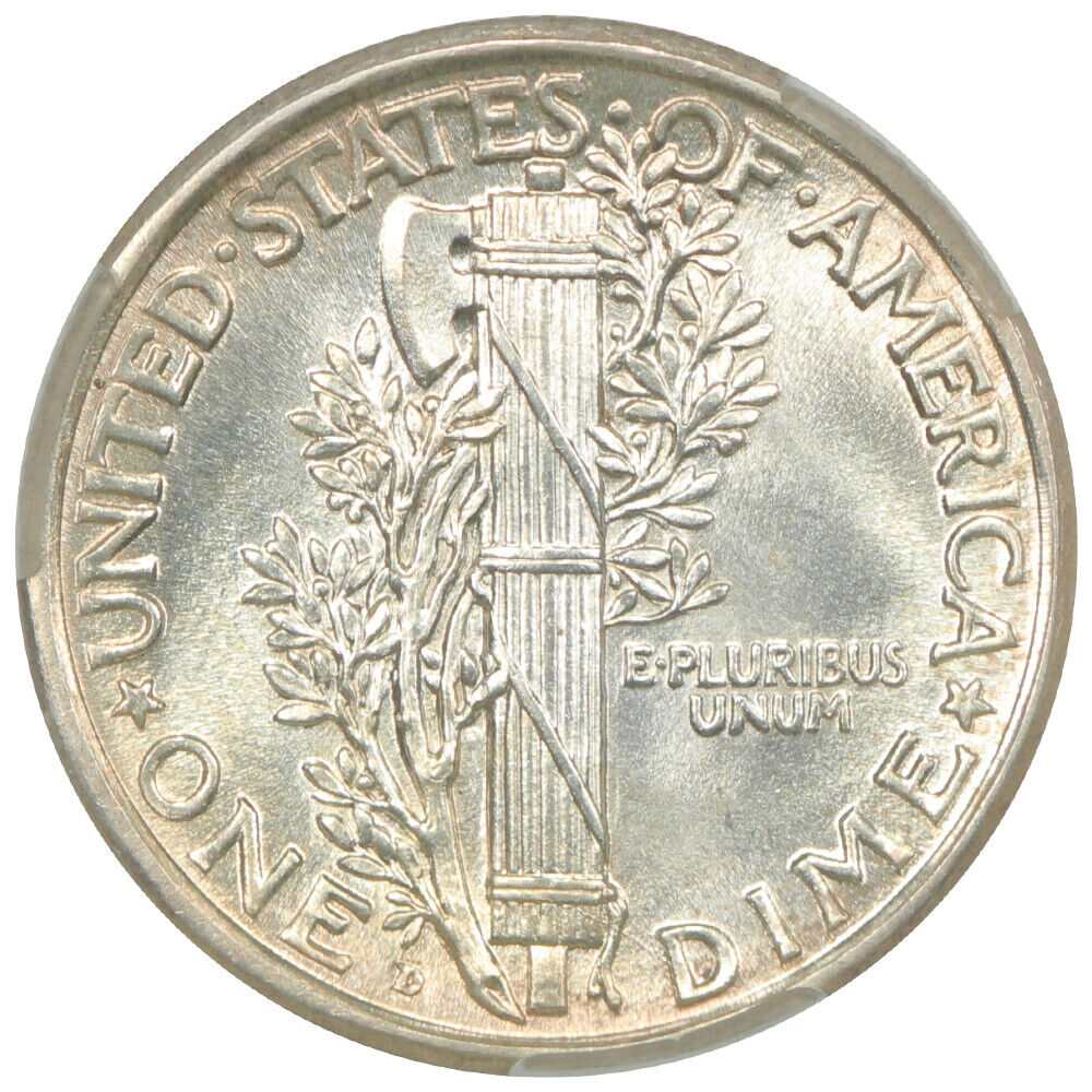 1920-D 10C CACG MS66+FB ex: D.L. Hansen - Mercury Dime